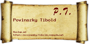 Povinszky Tibold névjegykártya